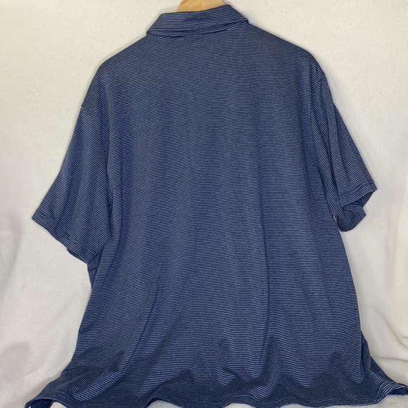 Men’s blue and gray striped performance polo size 2 XL - Picture 4 of 5